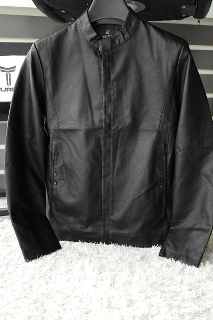 Fashionable Stand Collar Men's Imported Leather Jacket
