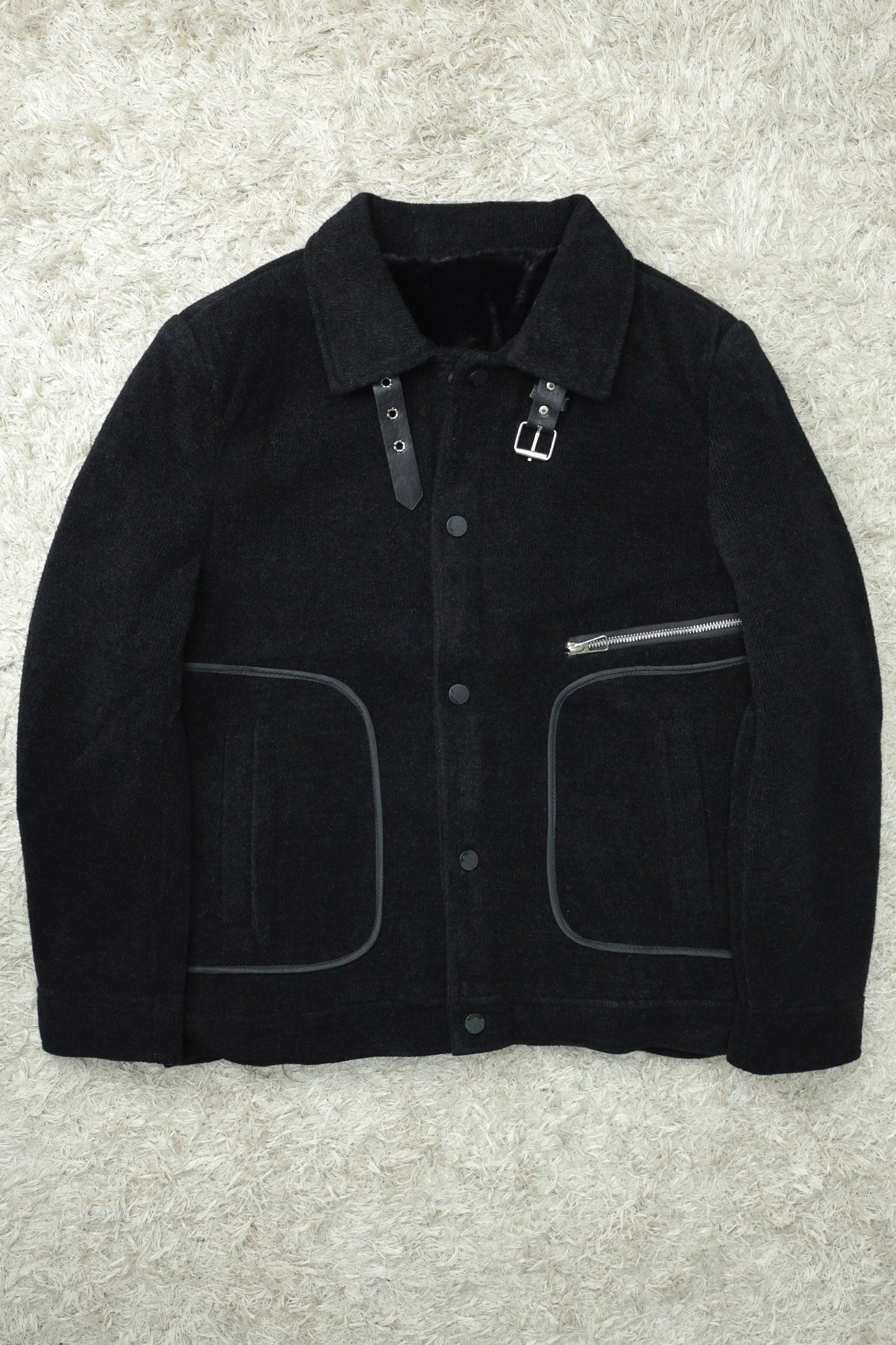 Buckle Collar Style Imported Men's Woolen Jacket