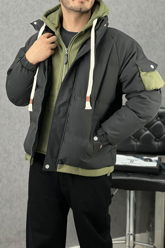 Trendy Hype Dual Zip Hooded Imported Puffer Jacket