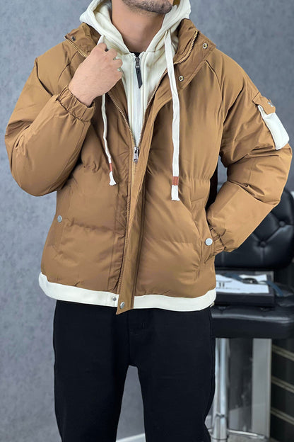 Trendy Hype Dual Zip Hooded Imported Puffer Jacket