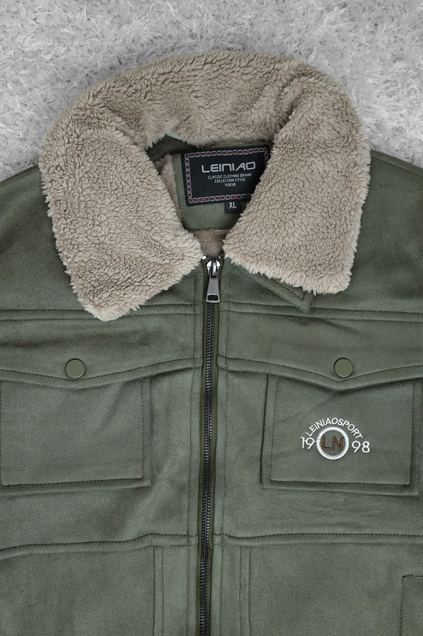 LN 1998 Classic Zipper Men's Suede Jacket