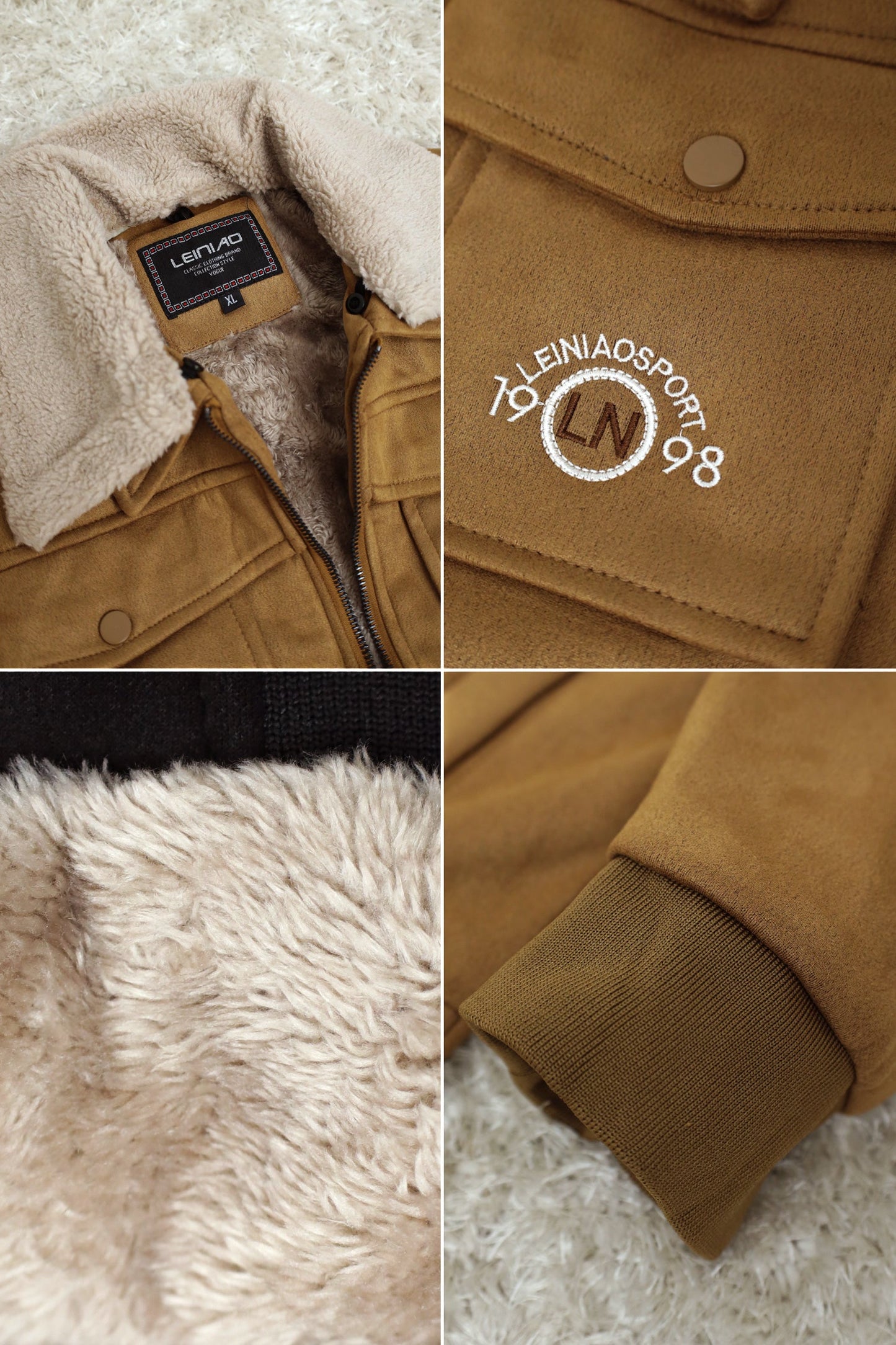 LN 1998 Classic Zipper Men's Suede Jacket