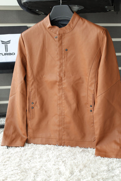 Fashionable Stand Collar Men's Imported Leather Jacket