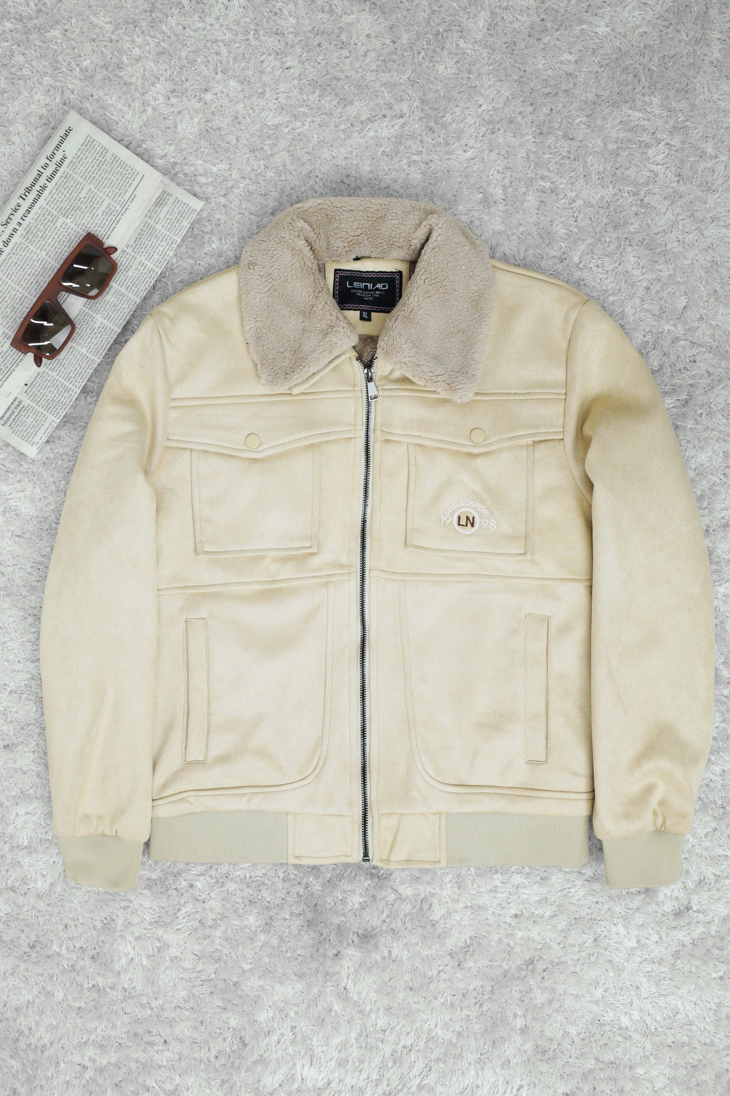 LN 1998 Classic Zipper Men's Suede Jacket