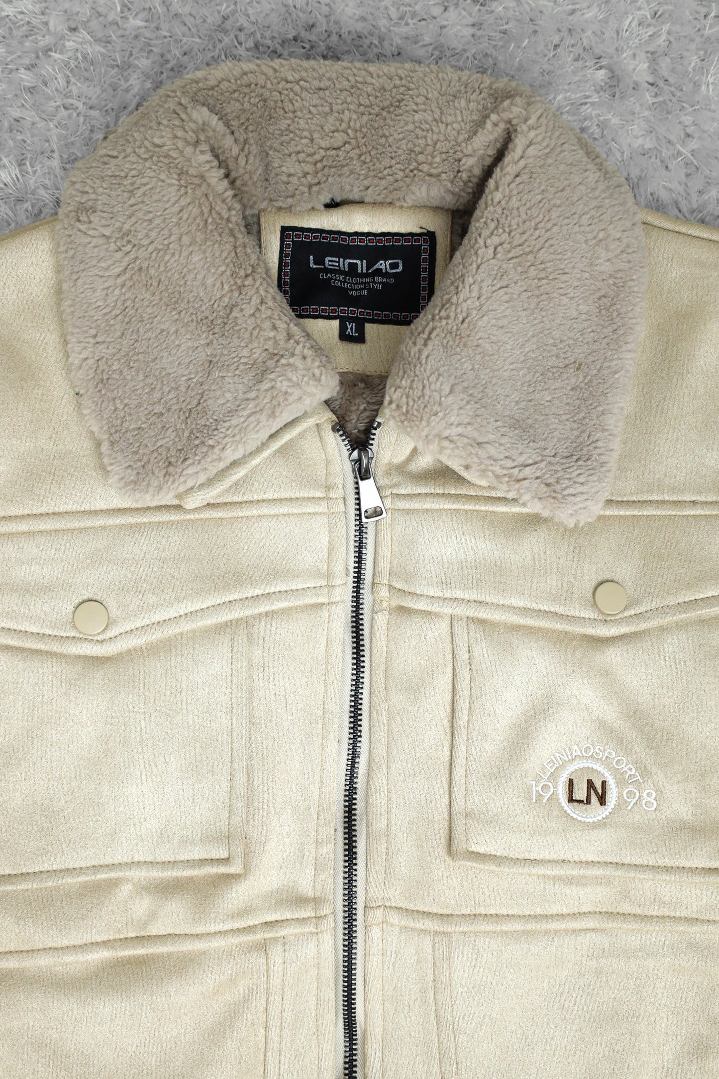LN 1998 Classic Zipper Men's Suede Jacket
