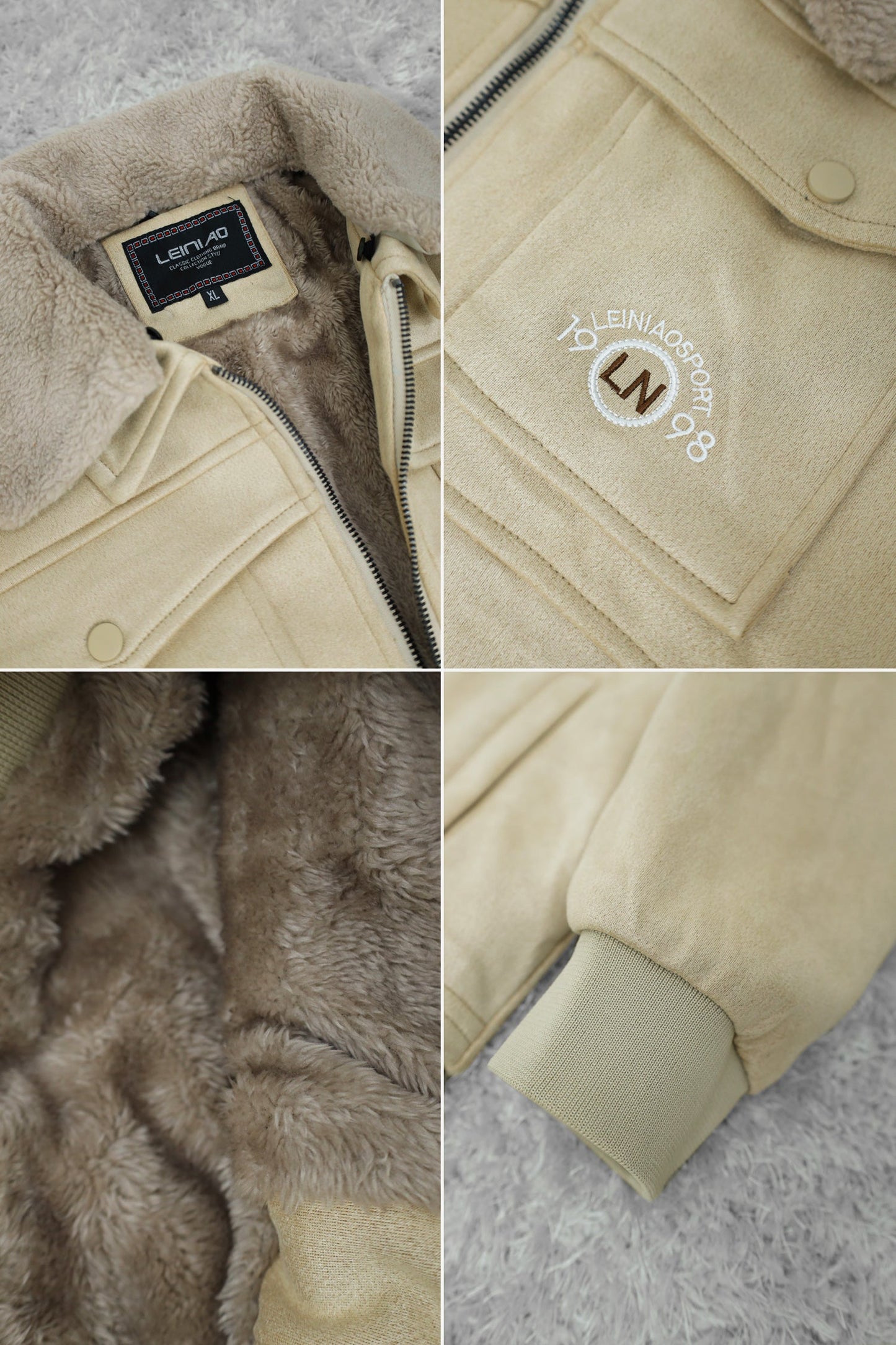 LN 1998 Classic Zipper Men's Suede Jacket