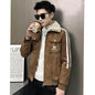 Imported Suede Front Zip Fur Collar Premium Jacket For Men