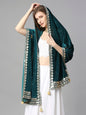 Gotta Patti Work Velvet Dupatta With Danglers