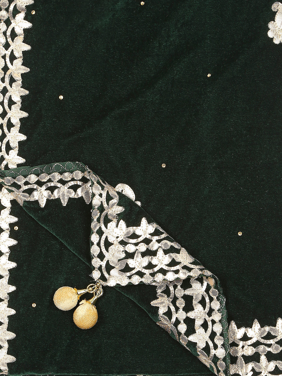Gotta Patti Work Velvet Dupatta With Danglers