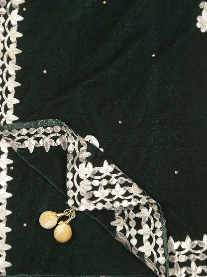 Gotta Patti Work Velvet Dupatta With Danglers