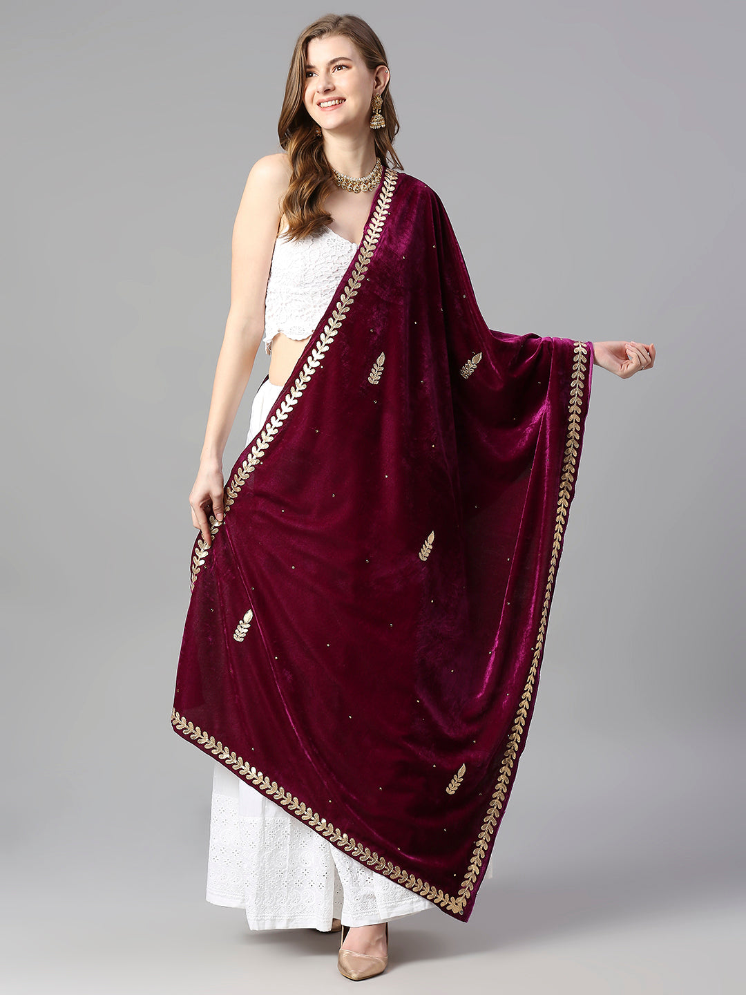 Gotta Patti Work Velvet Dupatta