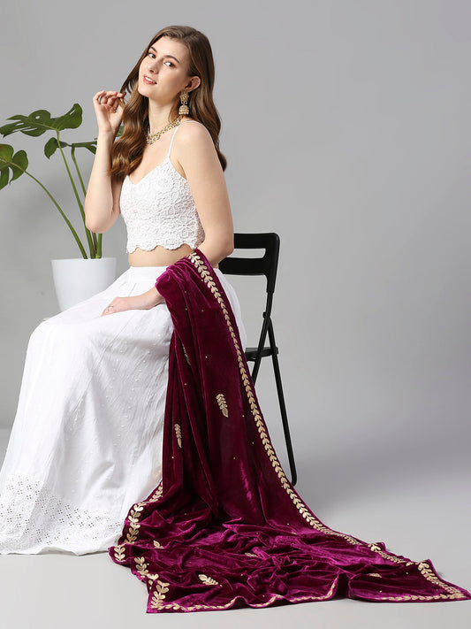 Gotta Patti Work Velvet Dupatta