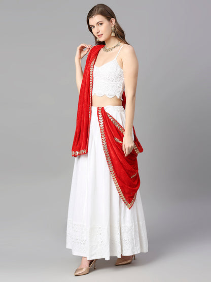 Gotta Patti Work Velvet Red Dupatta