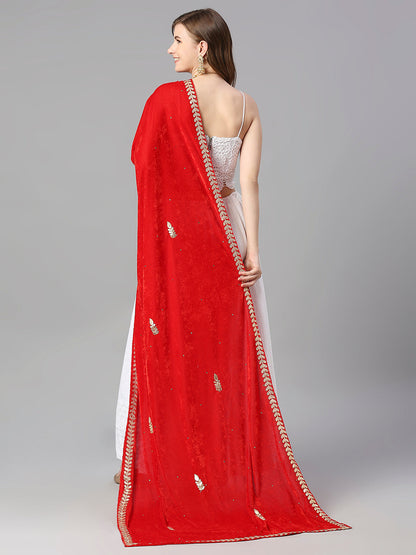 Gotta Patti Work Velvet Red Dupatta