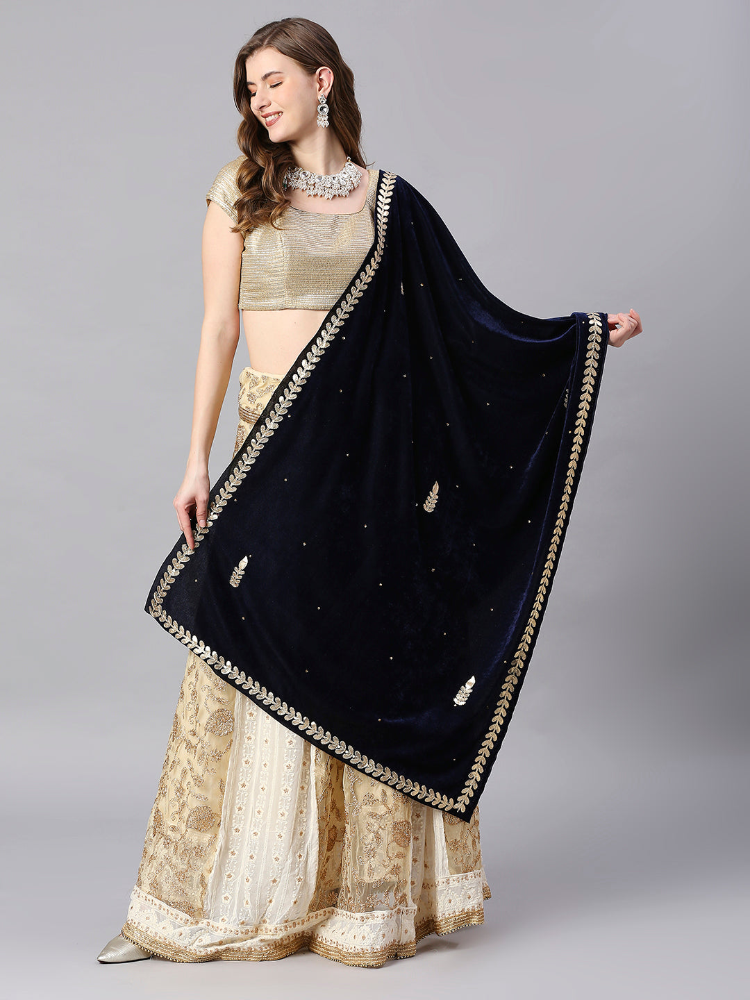 Gotta Patti Work Velvet Dupatta