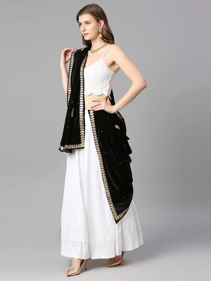 Gotta Patti Work Velvet Black Dupatta
