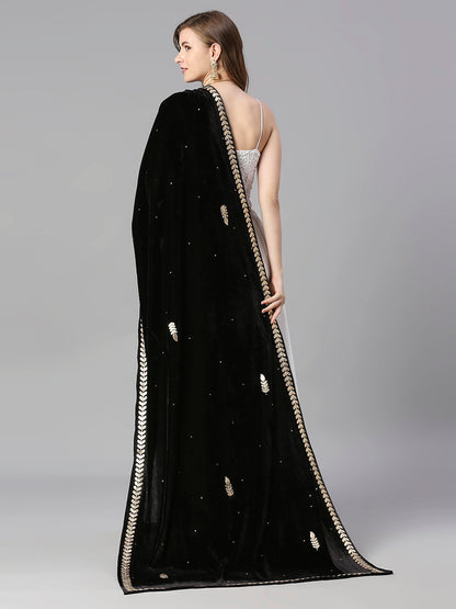 Gotta Patti Work Velvet Black Dupatta