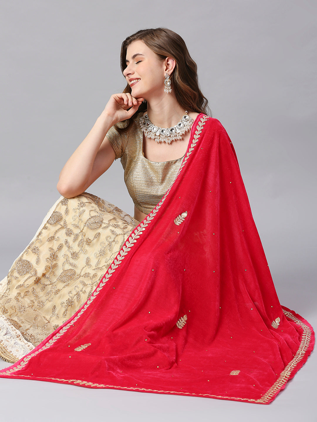 Gotta Patti Work Velvet Dupatta