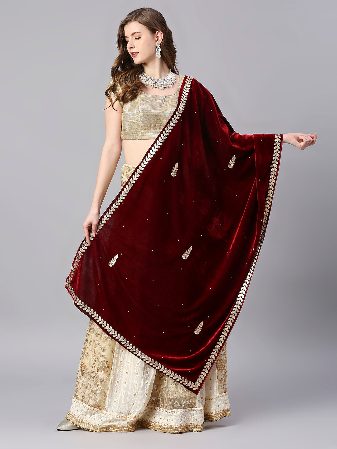 Gotta Patti Work Velvet Dupatta
