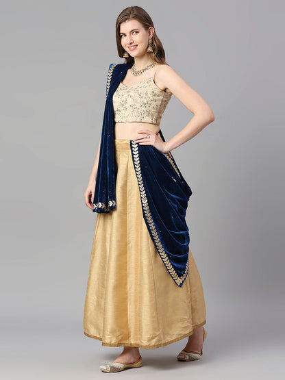 Gotta Patti Work Velvet Blue Dupatta