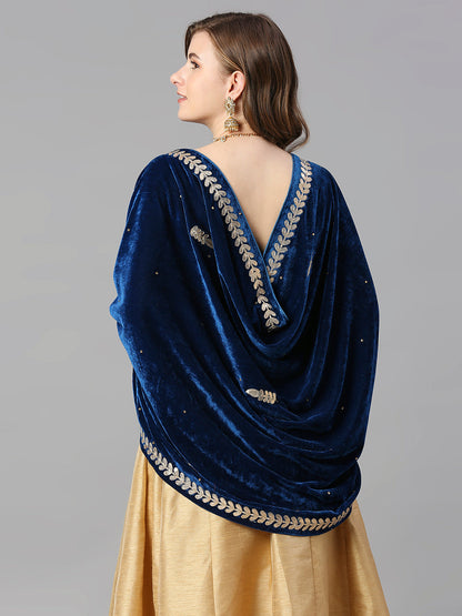 Gotta Patti Work Velvet Blue Dupatta