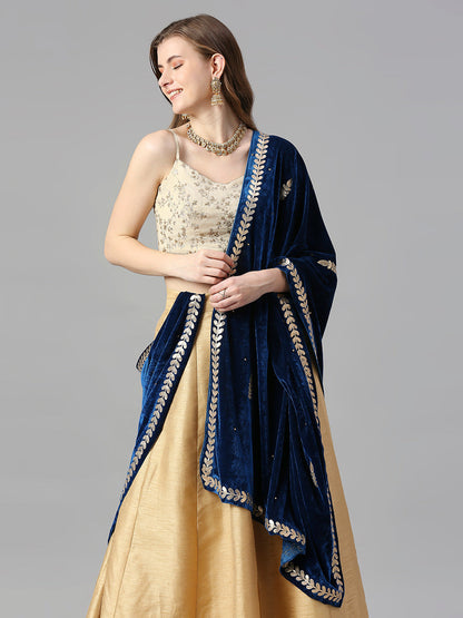 Gotta Patti Work Velvet Blue Dupatta