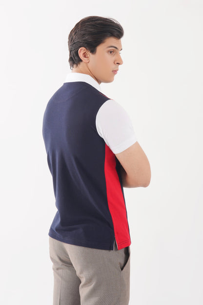 Vibrant Navy/Red Luxe Polo
