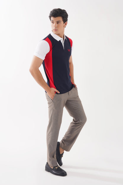 Vibrant Navy/Red Luxe Polo