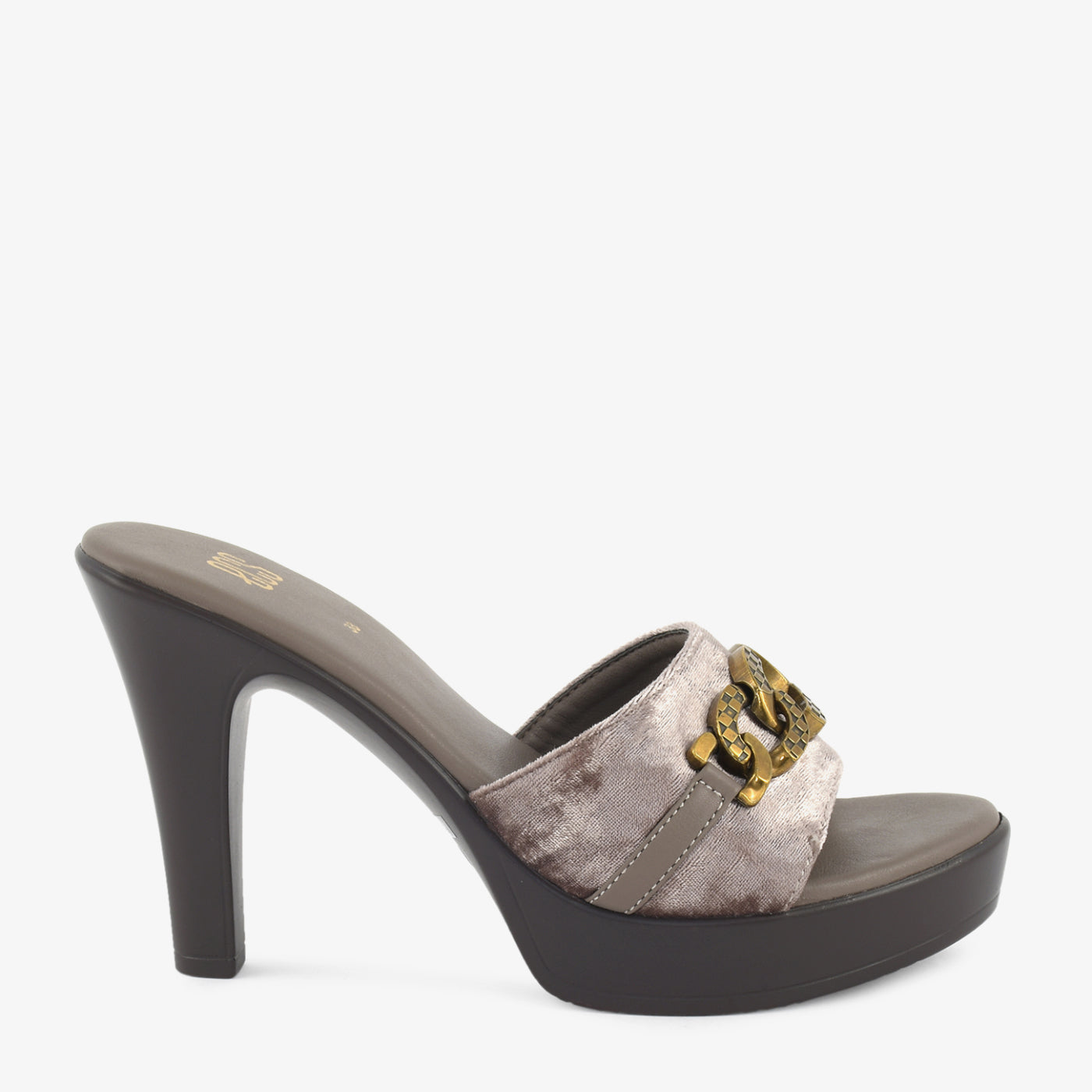 Chain Detail Platform Slippers