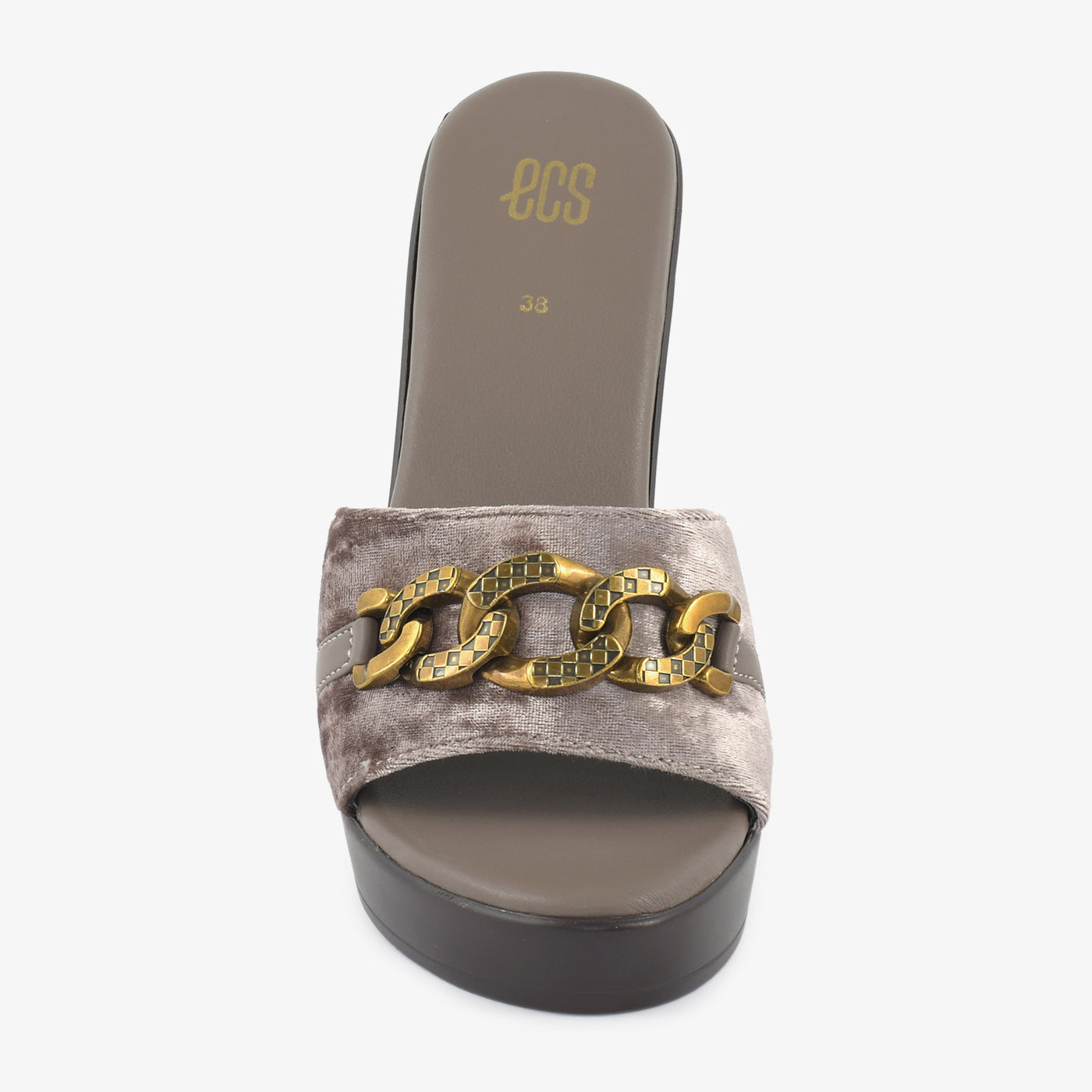 Chain Detail Platform Slippers