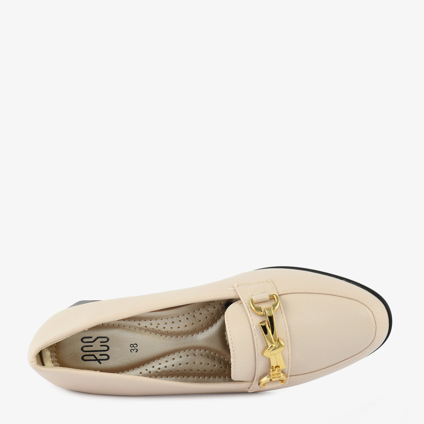 Cognac Chain Block Heel Loafers