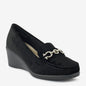 Oatmeal Chain Wedge Loafers