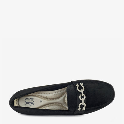 Oatmeal Chain Wedge Loafers