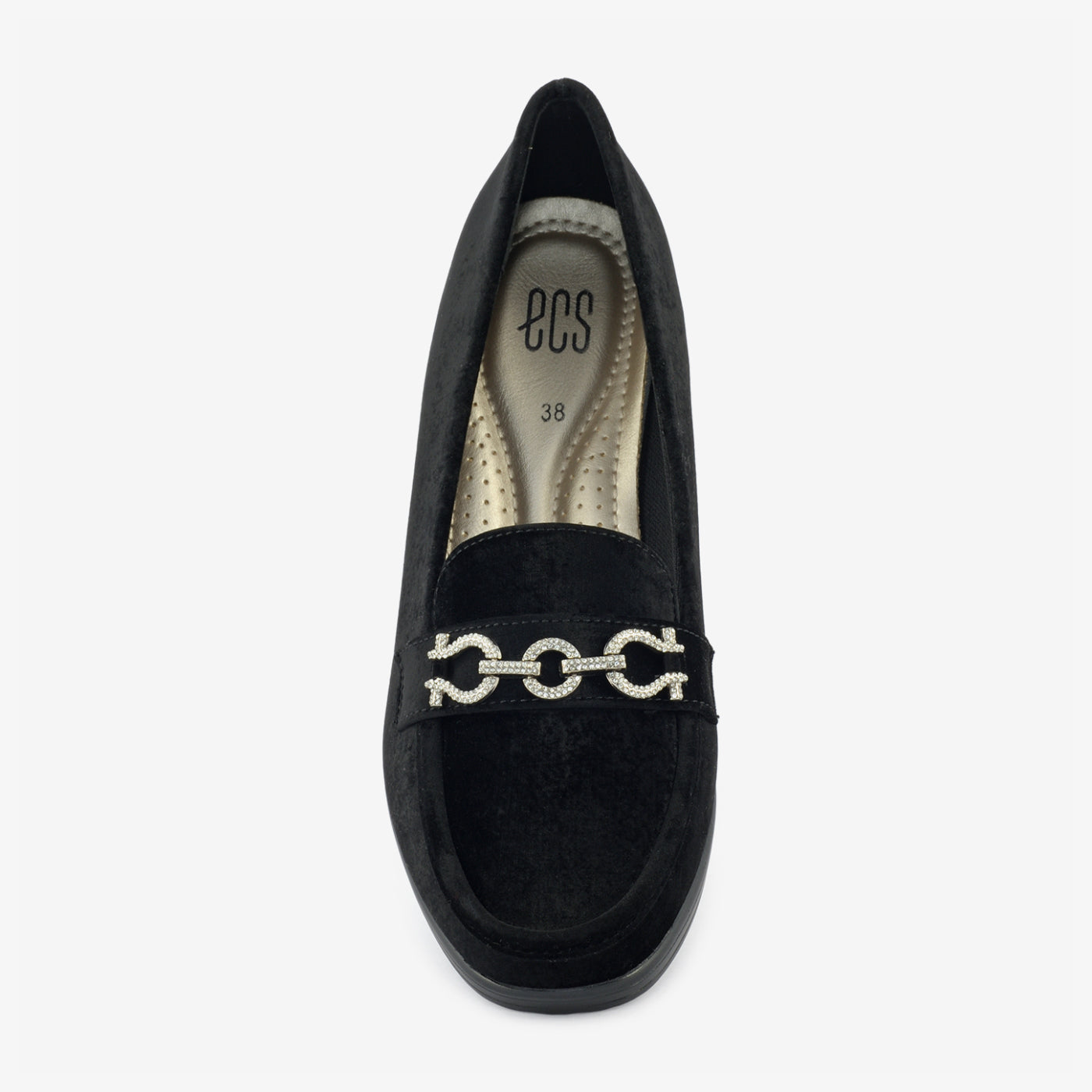Oatmeal Chain Wedge Loafers