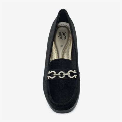 Oatmeal Chain Wedge Loafers
