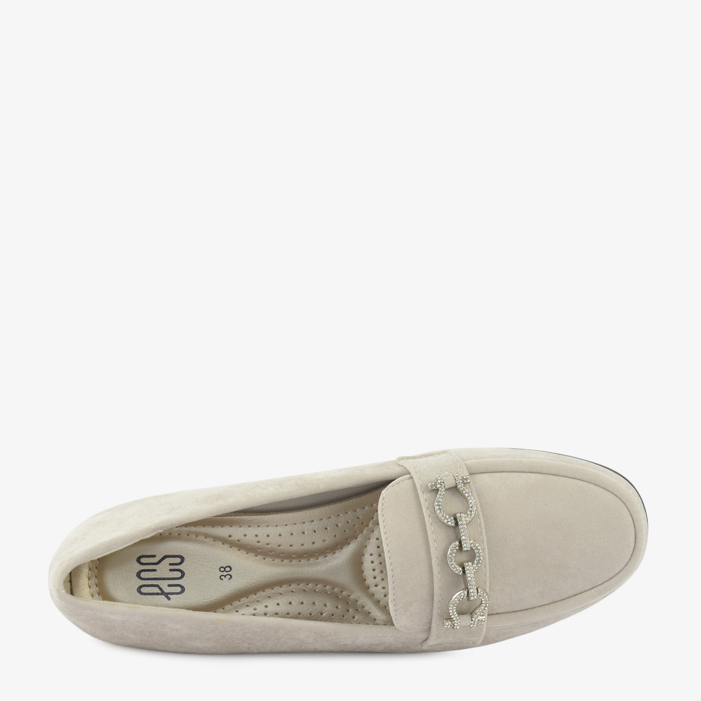 Oatmeal Chain Wedge Loafers
