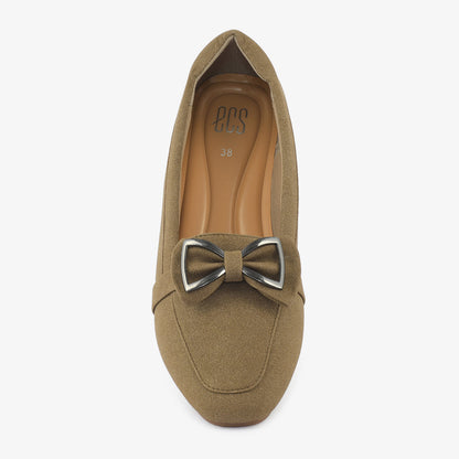 Onyx Bow Wedge Loafers