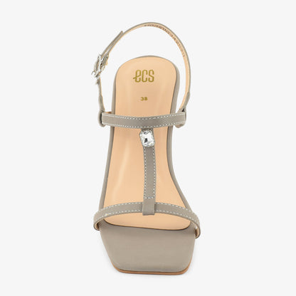 Embellished Strap Heel