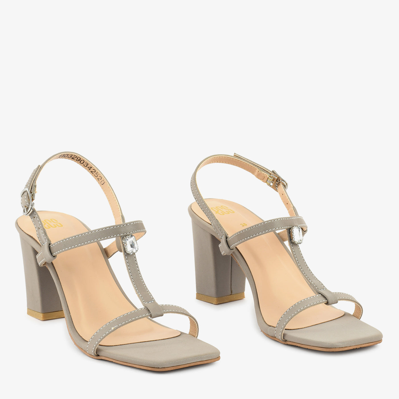 Embellished Strap Heel
