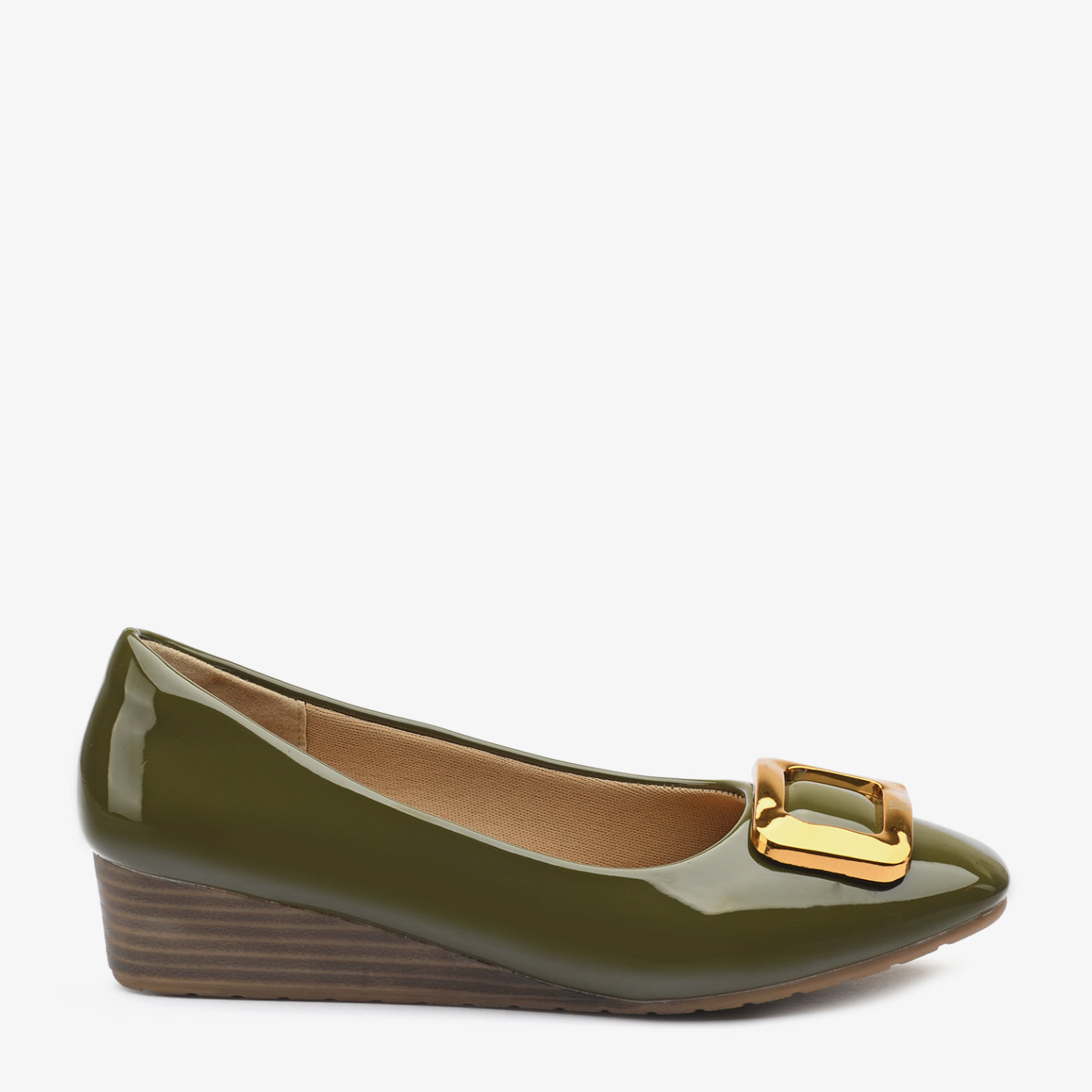 Gilded Buckle Wedges