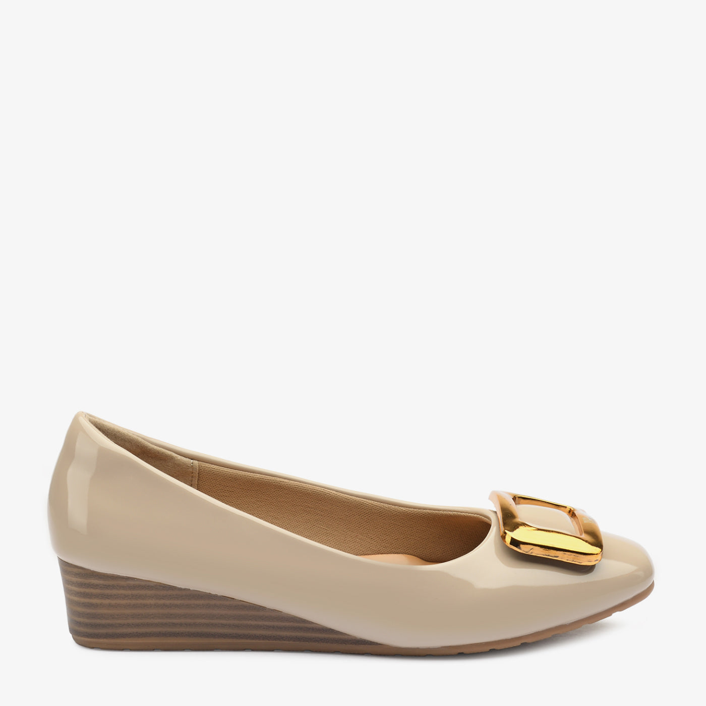 Gilded Buckle Wedges