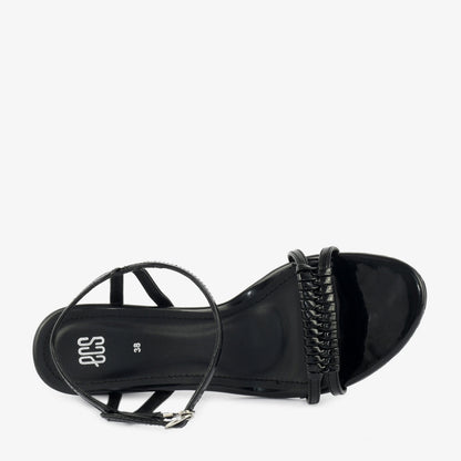 Textured Strap Block Heels