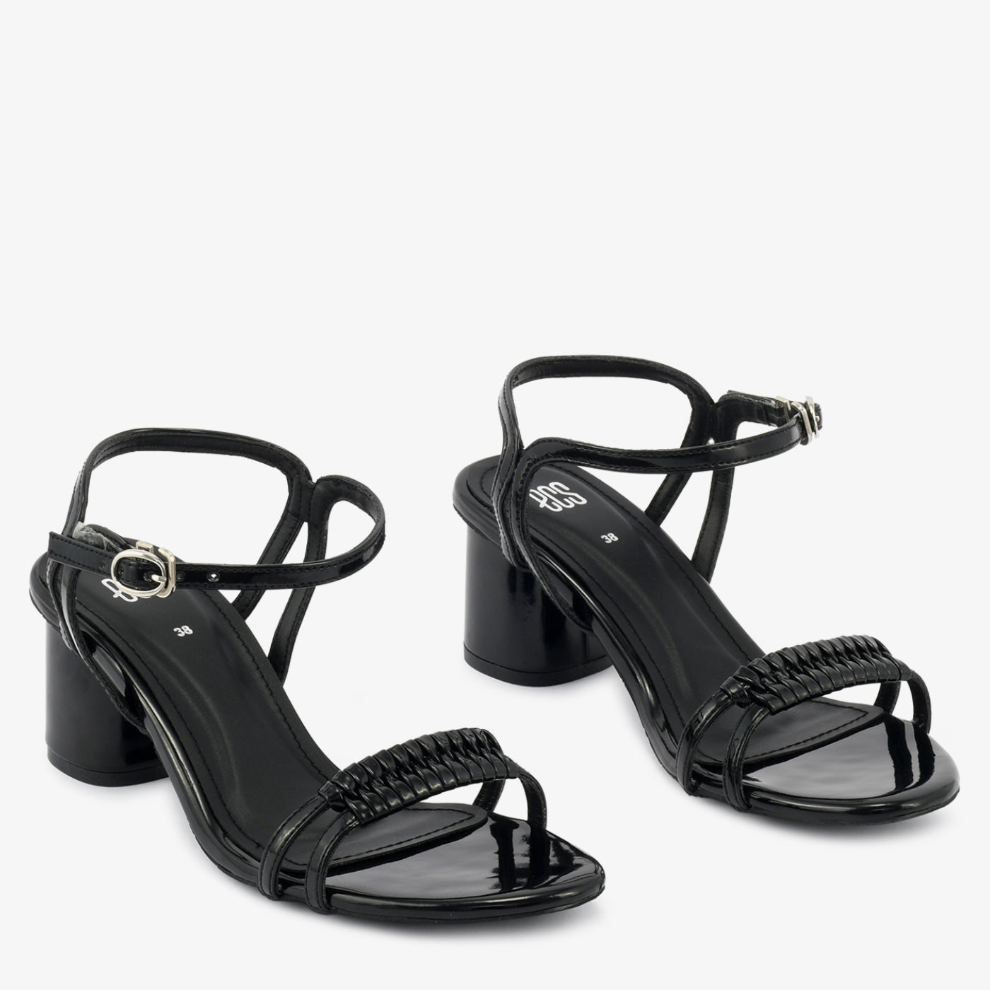 Textured Strap Block Heels