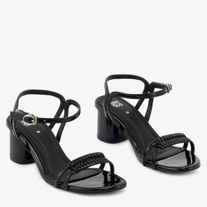 Textured Strap Block Heels