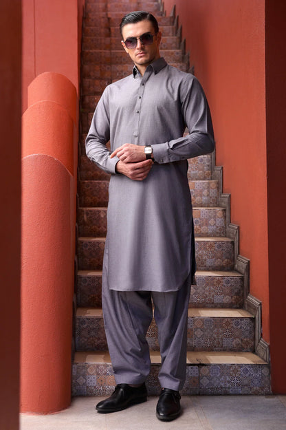 Grey Wash & Wear Shalwar Kameez
