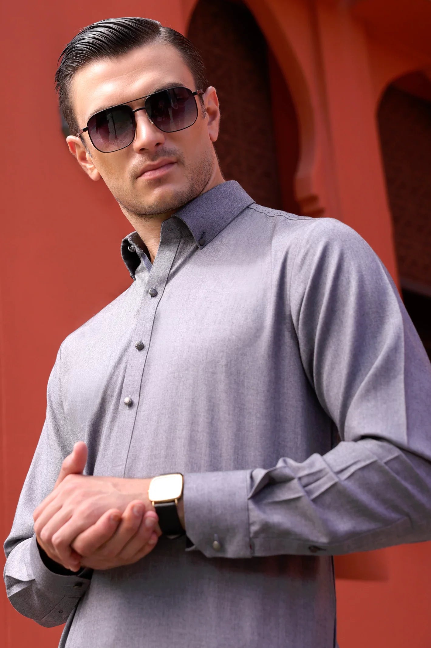 Grey Wash & Wear Shalwar Kameez