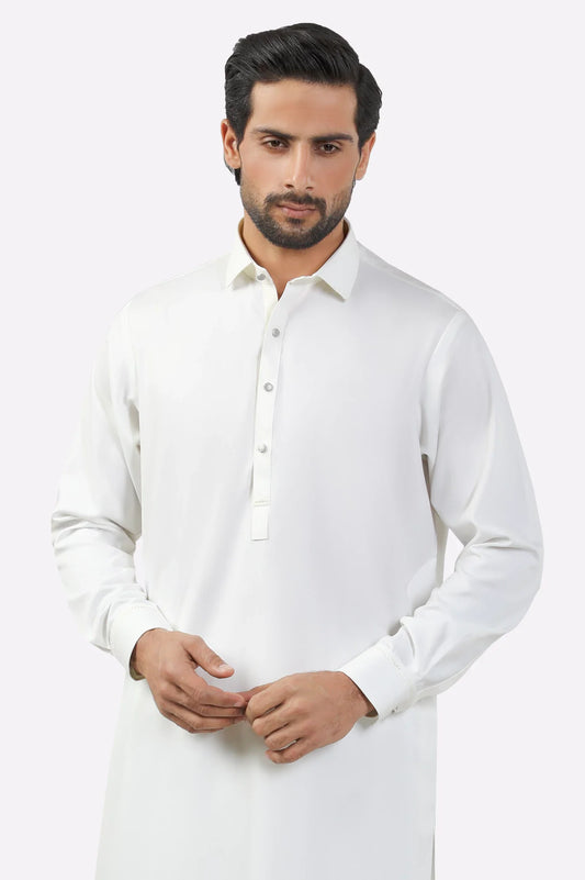 Off White Wash & Wear Shalwar Kameez