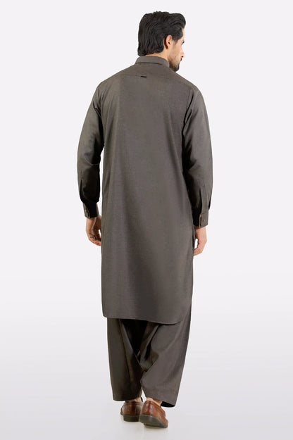 Dark Brown Wash & Wear Shalwar Kameez