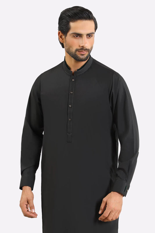 Dark Brown Wash & Wear Shalwar Kameez