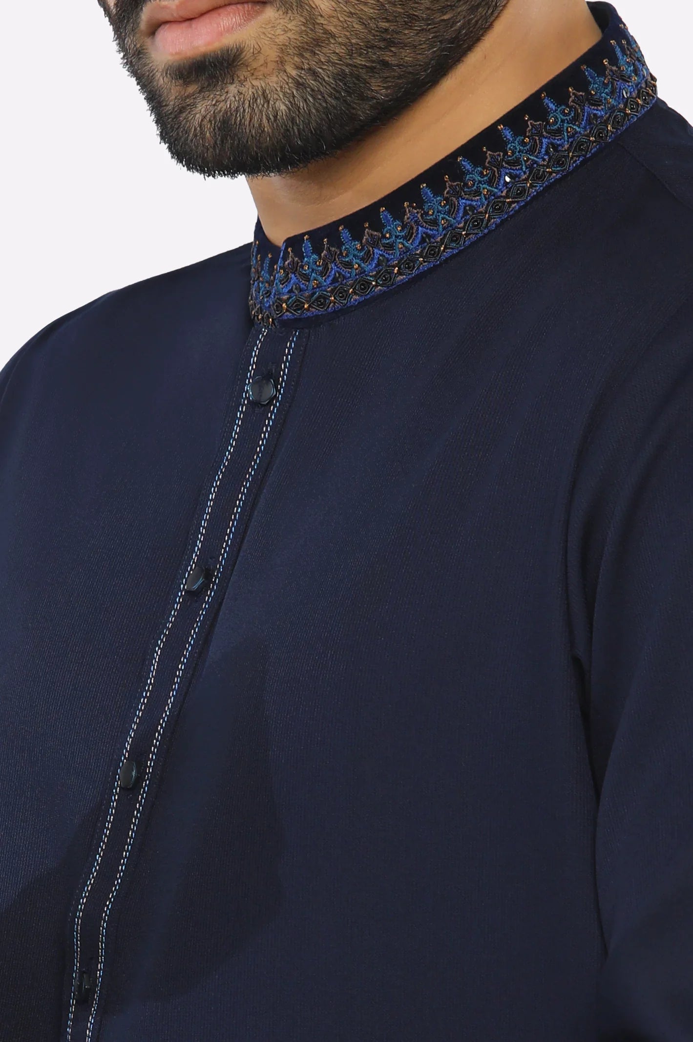 Navy Blue Wash & Wear Shalwar Kameez
